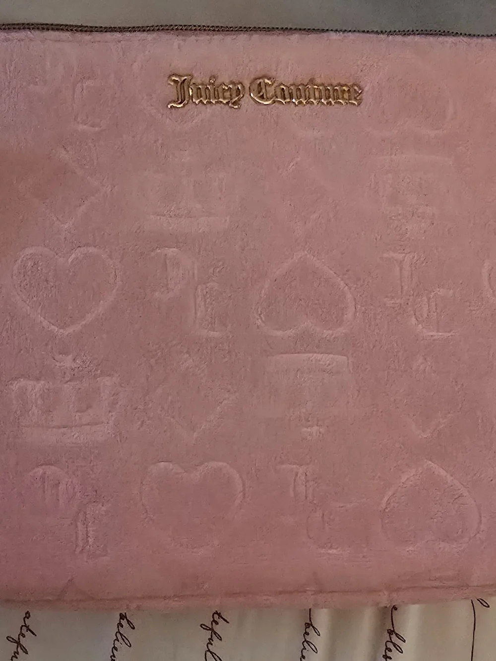 Juicy Couture Pink Embossed Cosmetic Pouch With Bottle-NWT!